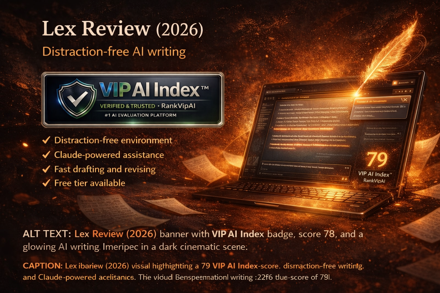 Lex review visual for RankVipAI showing VIP AI Index editorial verification