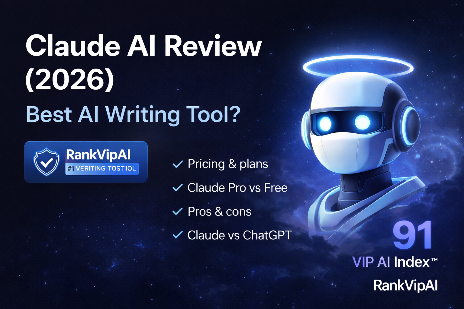Claude AI Review 2026 featured image for RankVipAI