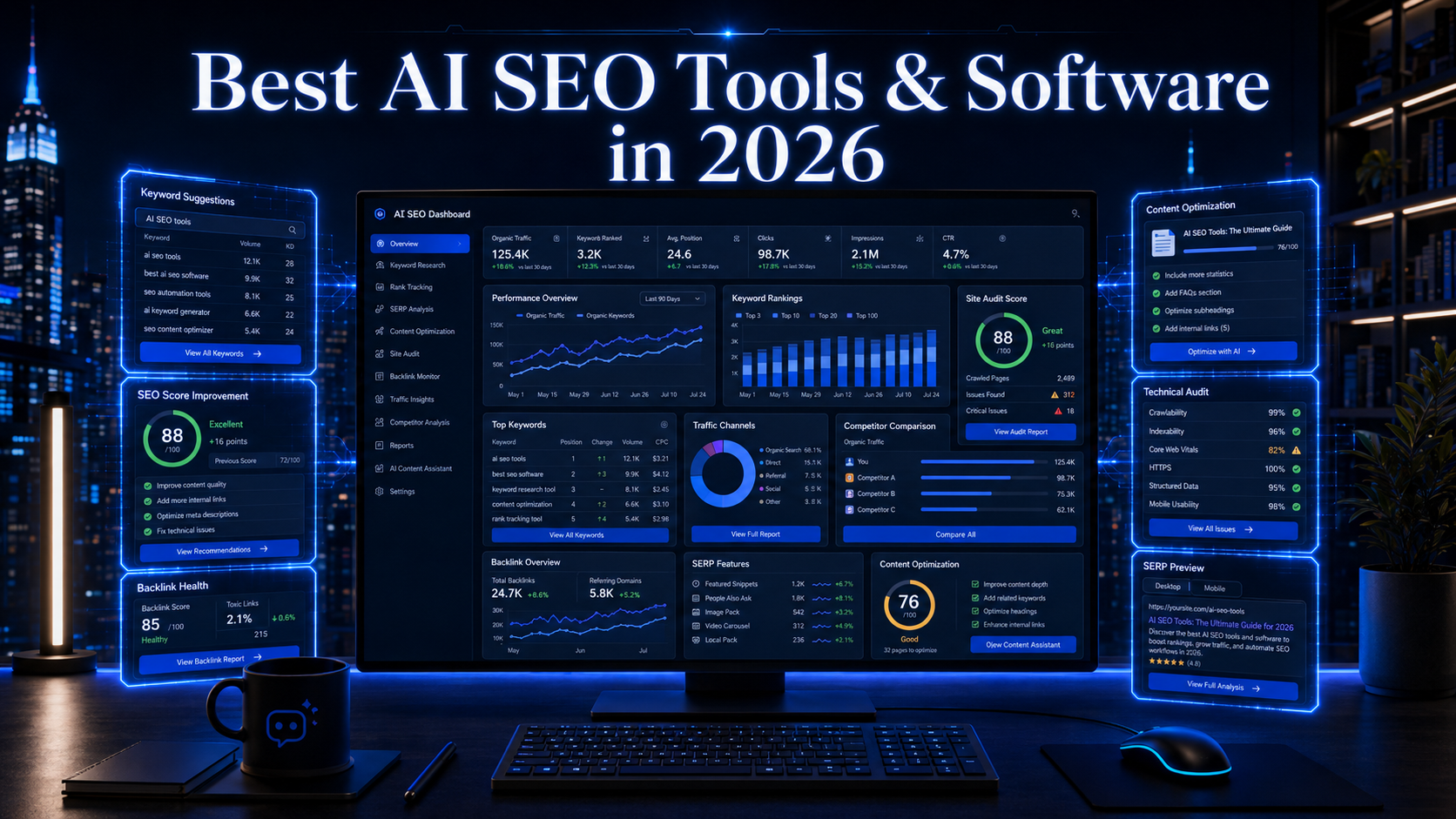 Best AI SEO Tools & Software 2026 ranking by RankVipAI